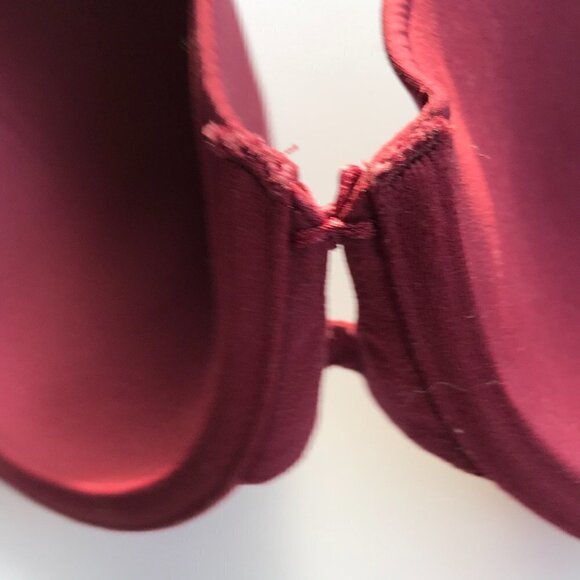 DKNY Burgundy Underwire Bra t-shirt bra microfiber light smooth padded cups, 34D - Picture 14 of 15